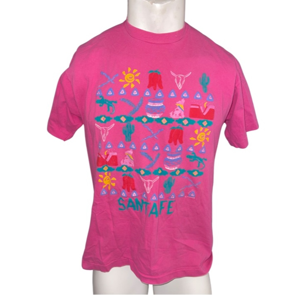 Vintage Santa Fe, New Mexico Puff Ink Tourist Shirt: 90’s Apparel: SW Style: XL